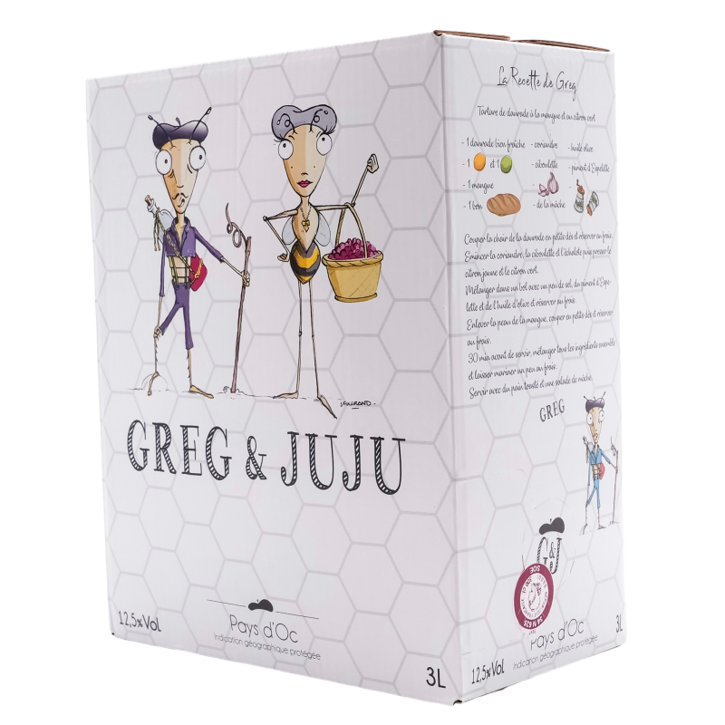 Igp Pays D'Oc Bib 3L Greg & Juju Rouge  Domaine Robert Vic